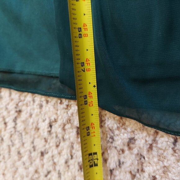 NEW Davids Bridal Formal Dress Forest Green Lace Chiffon 1 Shoulder Size 6 - Picture 4 of 15